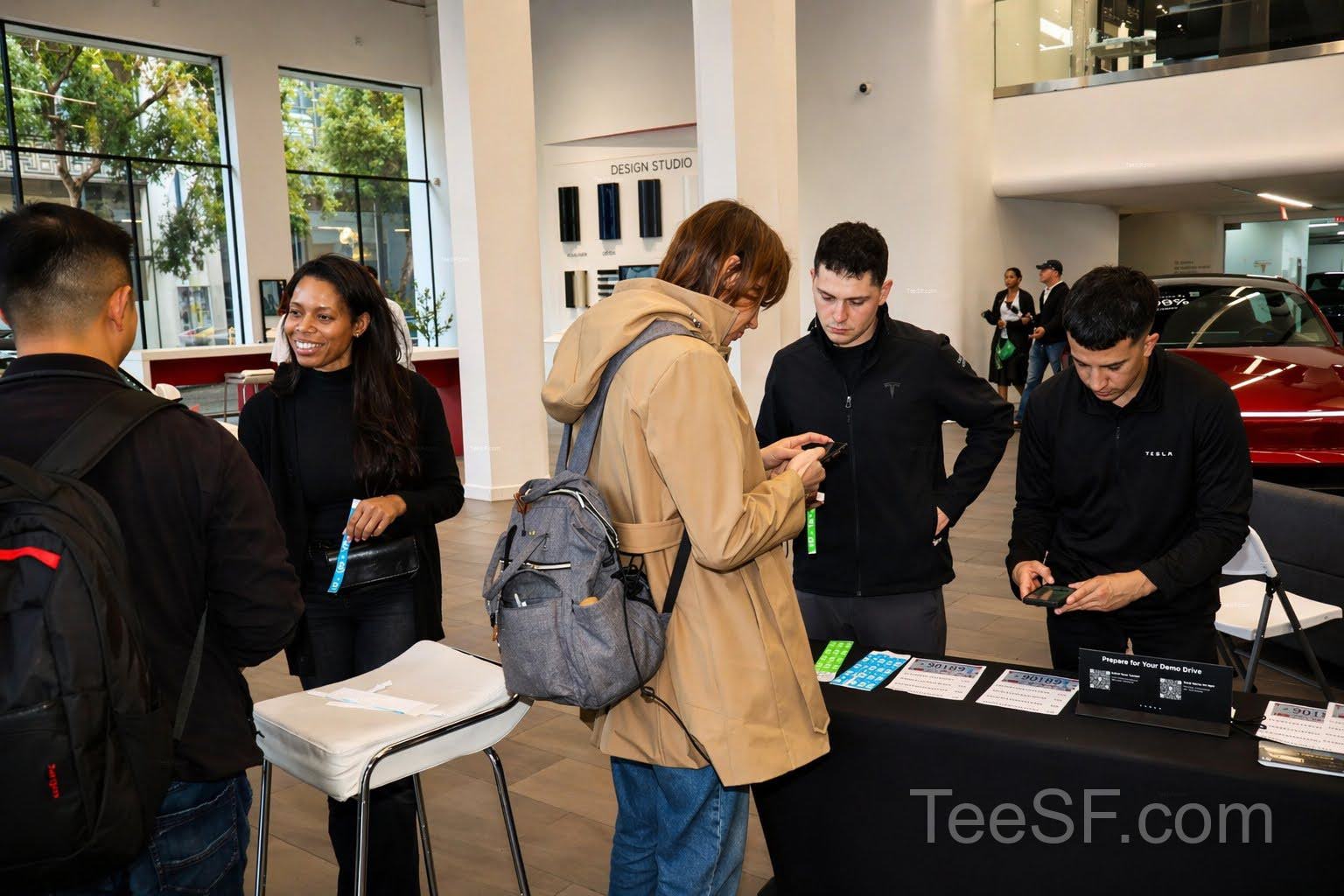 A photo from a pitch night event at Tesla in San Francisco.